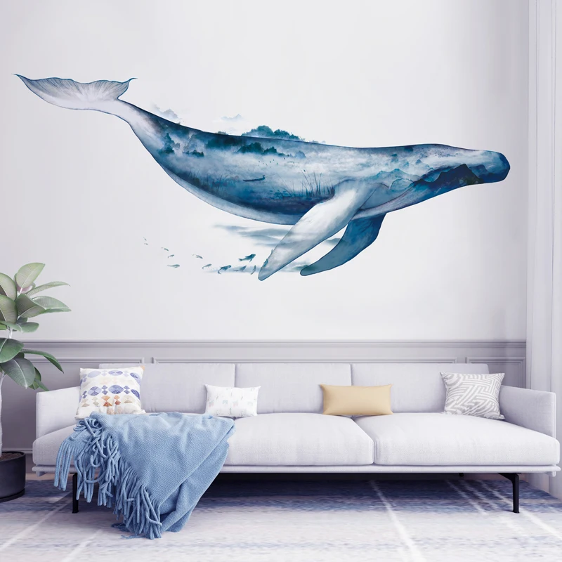 Home Cinema Wallpaper - Adesivi murali creativi Ink Wash Whale