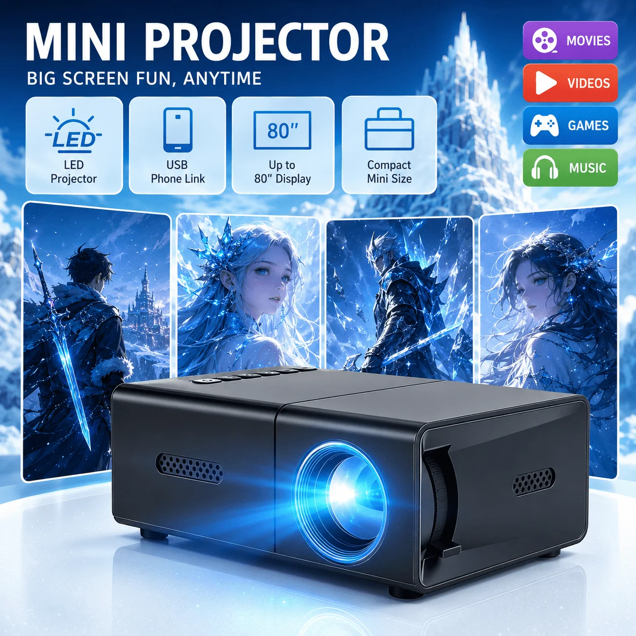 Mini proiettore portatile, com - Home Cinema Gaming recensione e prezzo